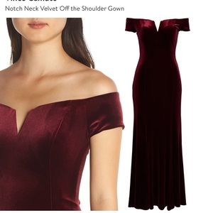 Vince Camuto Notch neck velvet dress